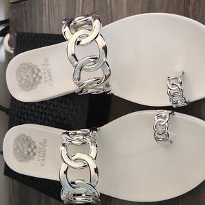 Vince Camuto VC-Magenta White and Metallic Sandal Brand New